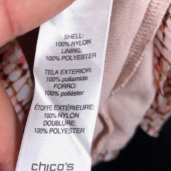 Chicos Womens Blouse Orange Asymmetric Lined Ruffle Layer 3/4 Sleeve 2 (L) - Picture 7 of 12